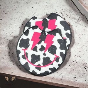 Retro Cow Print 🐮 Car Coaster 2 Pack
